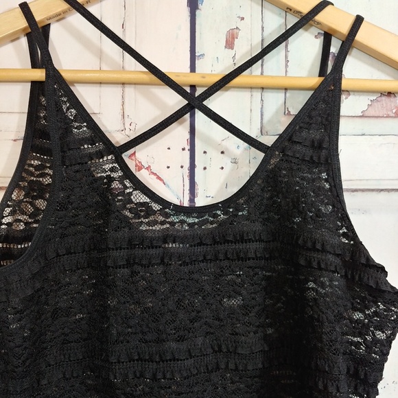 ➝ 2/$12 - Black Lacey Camisole - Picture 2 of 8